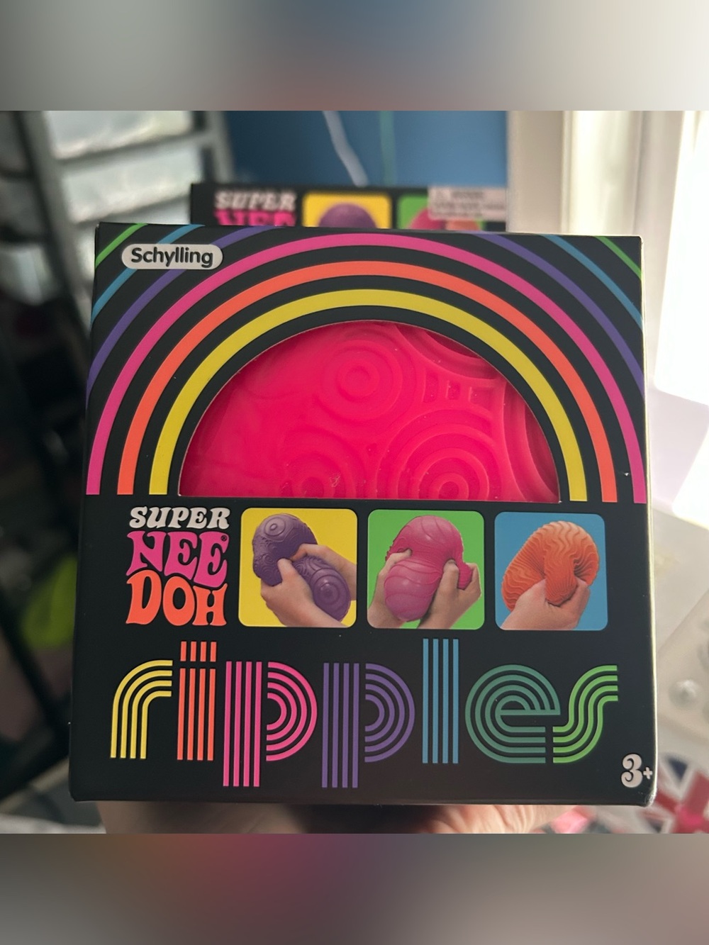Schylling SUPER NeeDoh Ripples XL  Giant Sensory Squishy Fidget Ball PINK NEW!!